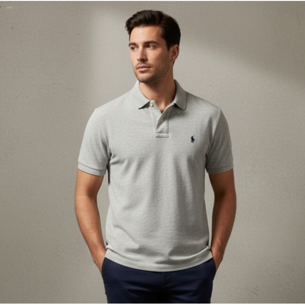 Polo Ralph Lauren Polo Shirt Men's Size XL‎ Gray Short Sleeve Polo Collar Cotton